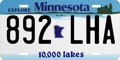 MN license plate 892LHA