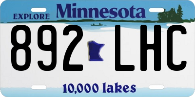 MN license plate 892LHC