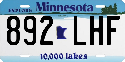 MN license plate 892LHF