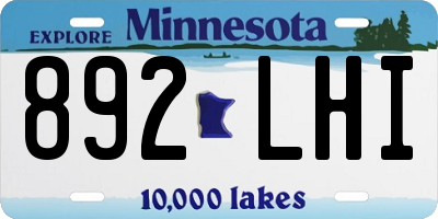 MN license plate 892LHI