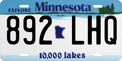 MN license plate 892LHQ
