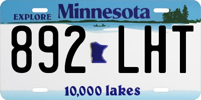 MN license plate 892LHT