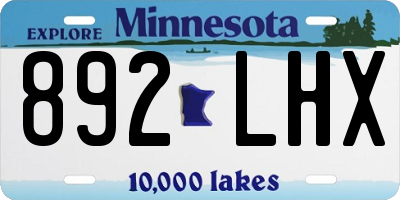 MN license plate 892LHX
