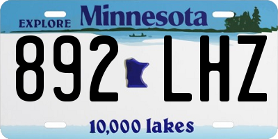 MN license plate 892LHZ