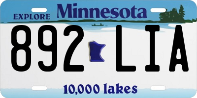 MN license plate 892LIA