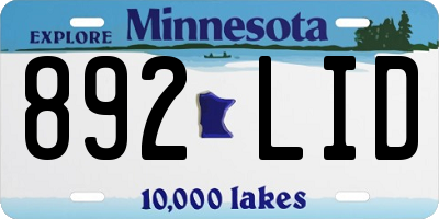 MN license plate 892LID