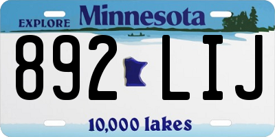 MN license plate 892LIJ
