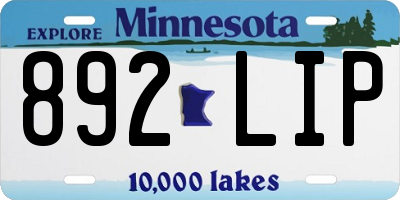 MN license plate 892LIP