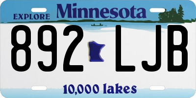 MN license plate 892LJB
