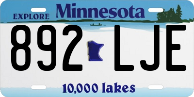 MN license plate 892LJE