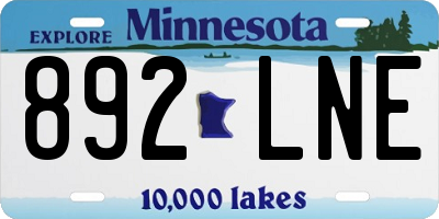 MN license plate 892LNE