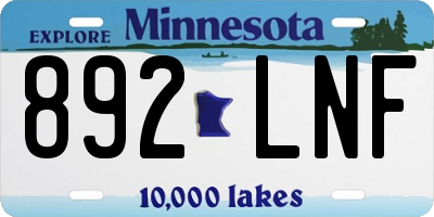 MN license plate 892LNF