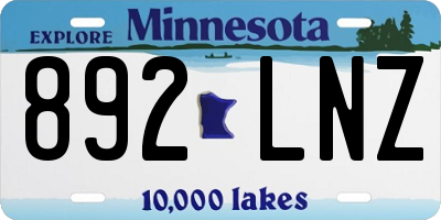 MN license plate 892LNZ