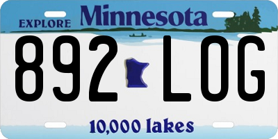 MN license plate 892LOG