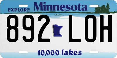 MN license plate 892LOH