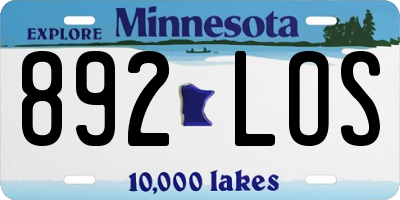 MN license plate 892LOS