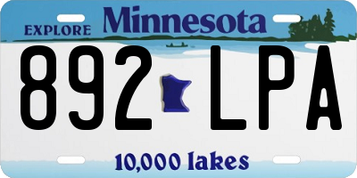 MN license plate 892LPA