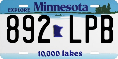 MN license plate 892LPB