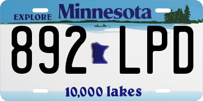 MN license plate 892LPD