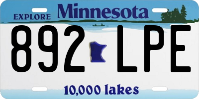 MN license plate 892LPE