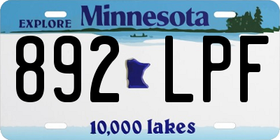 MN license plate 892LPF