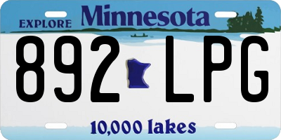 MN license plate 892LPG