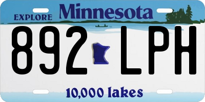 MN license plate 892LPH