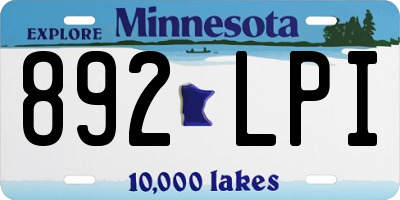 MN license plate 892LPI