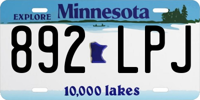 MN license plate 892LPJ