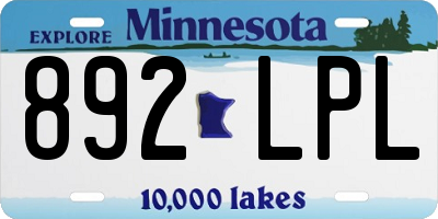 MN license plate 892LPL