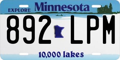 MN license plate 892LPM