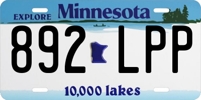 MN license plate 892LPP