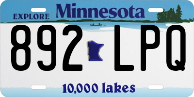 MN license plate 892LPQ