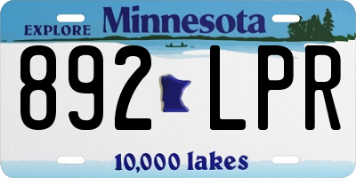 MN license plate 892LPR