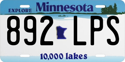 MN license plate 892LPS