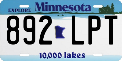 MN license plate 892LPT