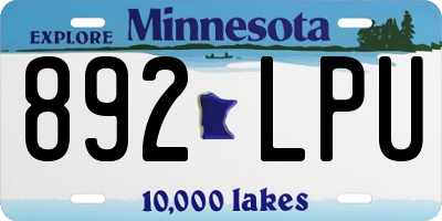 MN license plate 892LPU