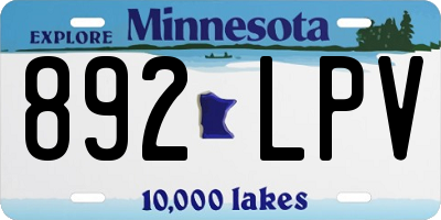 MN license plate 892LPV