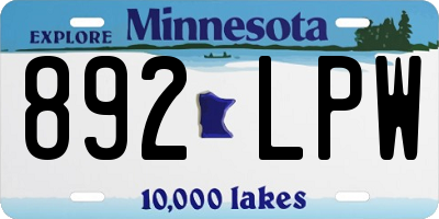 MN license plate 892LPW