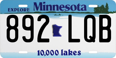 MN license plate 892LQB