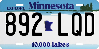 MN license plate 892LQD