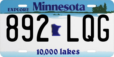 MN license plate 892LQG