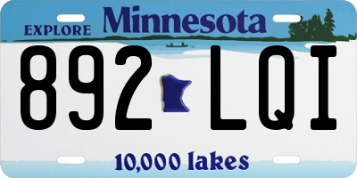 MN license plate 892LQI