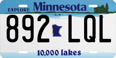 MN license plate 892LQL