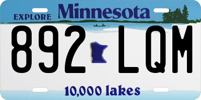 MN license plate 892LQM