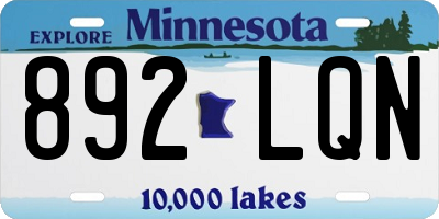 MN license plate 892LQN