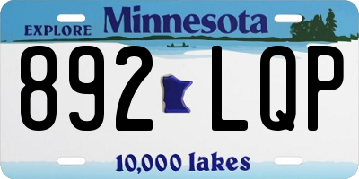 MN license plate 892LQP
