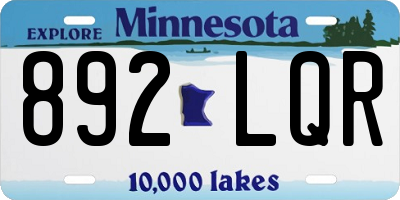 MN license plate 892LQR