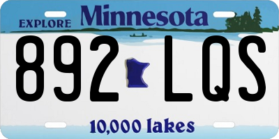 MN license plate 892LQS