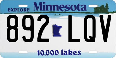 MN license plate 892LQV